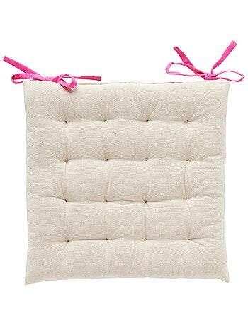 Galette de chaise avec 2 nouettes uni SUMMER