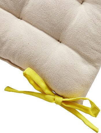 Galette de chaise avec 2 nouettes uni SUMMER