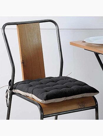 Coussin de chaise bicolore réversible