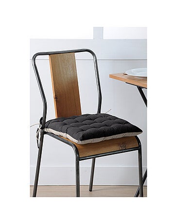 Coussin de chaise bicolore réversible