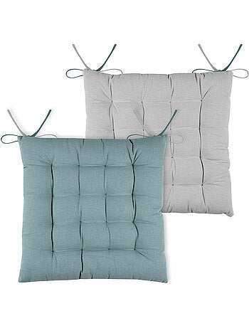 Coussin de chaise bicolore réversible