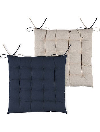 Coussin de chaise bicolore réversible