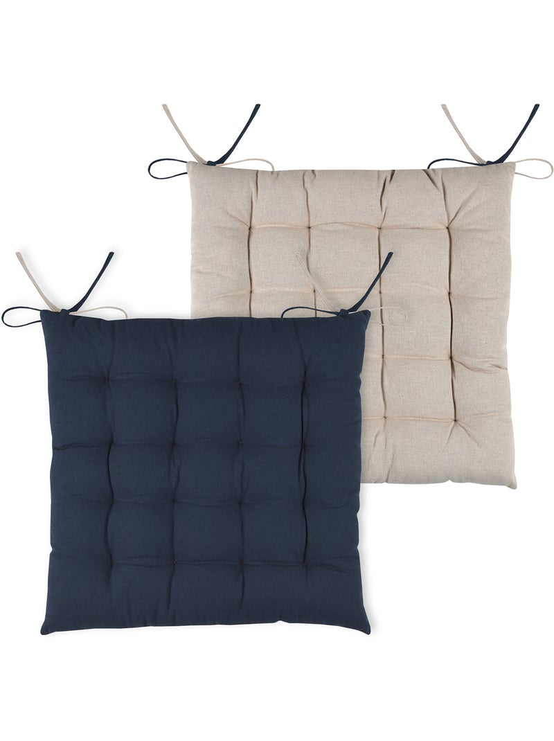 Galette de chaise bicolore Bleu marine - Kiabi