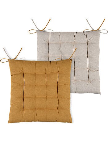 Coussin de chaise bicolore réversible