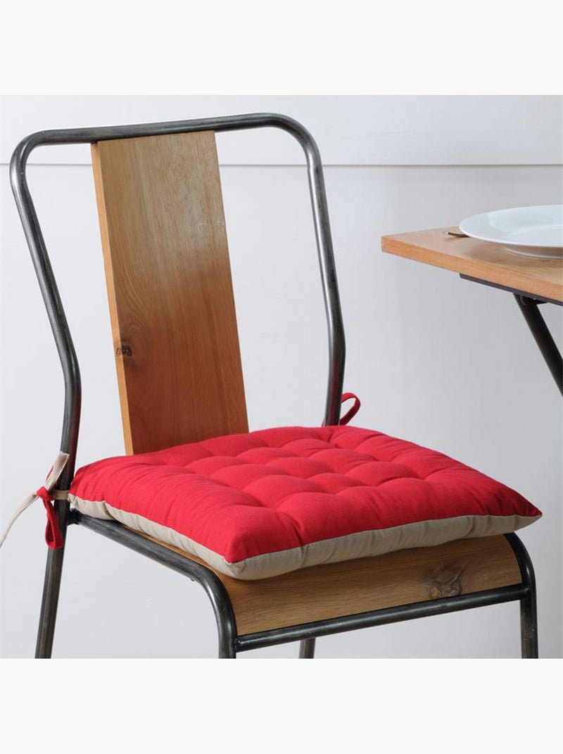 Galette de chaise bicolore Rouge - Kiabi