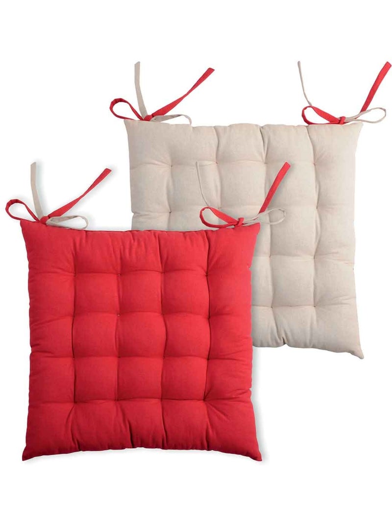 Galette de chaise bicolore Rouge - Kiabi