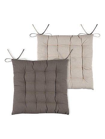 Coussin de chaise bicolore réversible