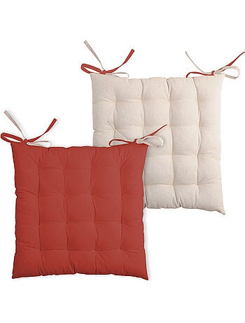 Coussin de chaise bicolore réversible