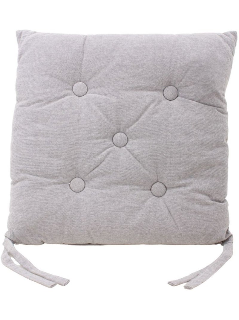 Galette de chaise capitonnée unie Gris - Kiabi