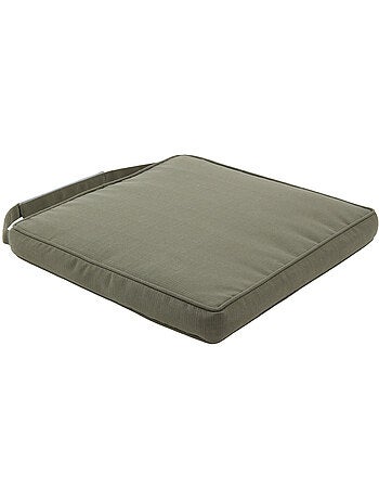 Galette de chaise carrée à scratch déhoussable KORAI