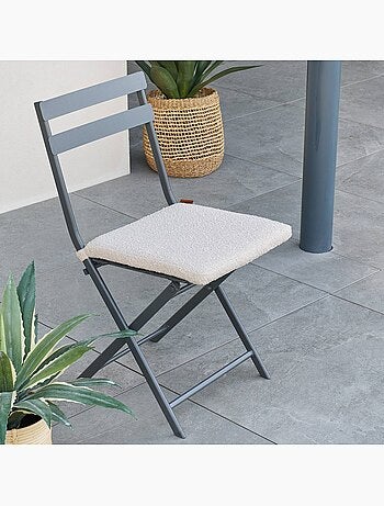 Galette de chaise carrée à scratch déhoussable solfia