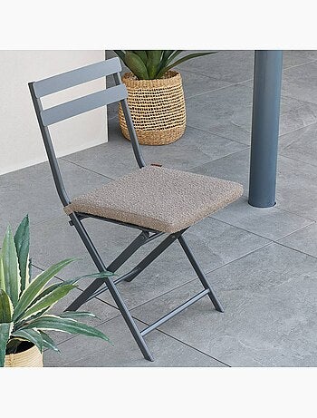 Galette de chaise carrée à scratch déhoussable solfia