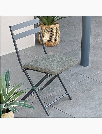 Galette de chaise carrée à scratch déhoussable solfia