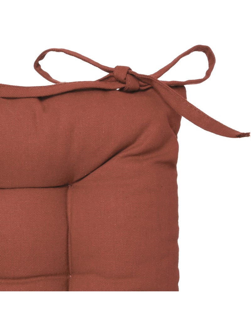 Galette de chaise carrée en coton ANJALI Terracotta - Kiabi