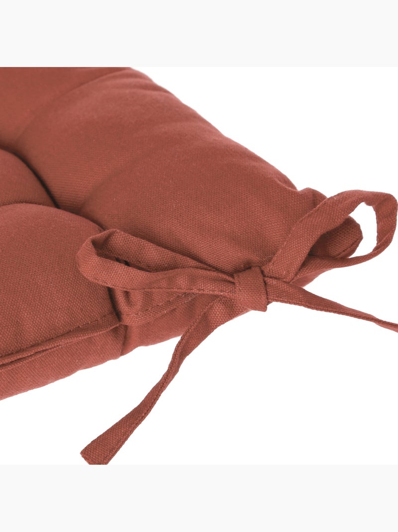 Galette de chaise carrée en coton ANJALI Terracotta - Kiabi