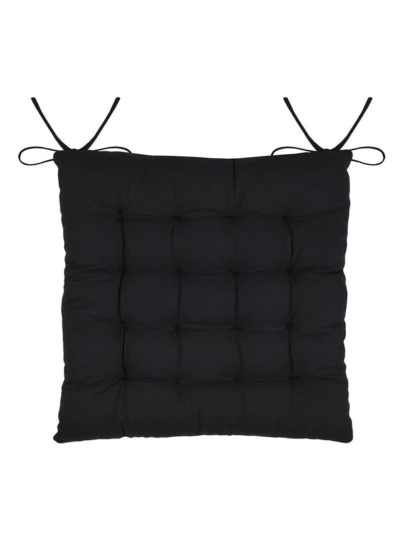 Galette de chaise carrée feuillage tropical en coton Ecru - Kiabi