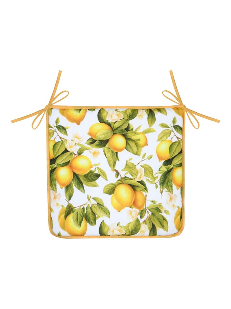 Galette de chaise citrons en polyester blanc Blanc - Kiabi
