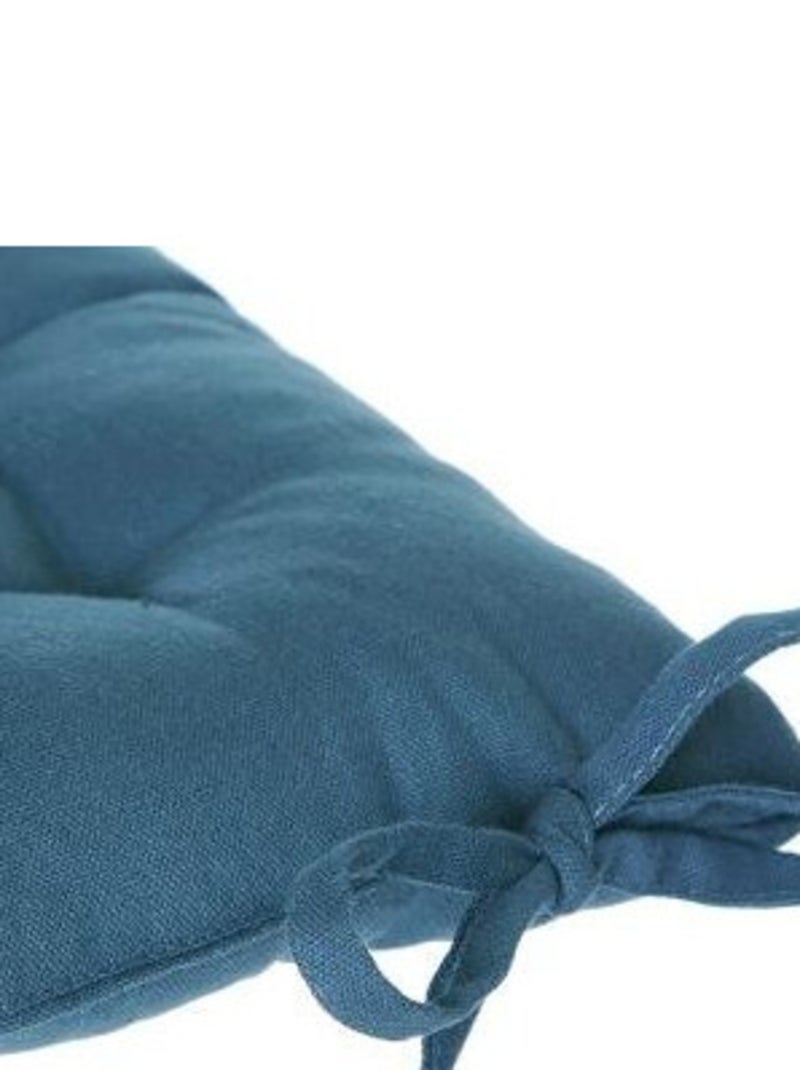 Galette de chaise & Coussin de sol - Atmosphera - Coton Bleu canard - Kiabi