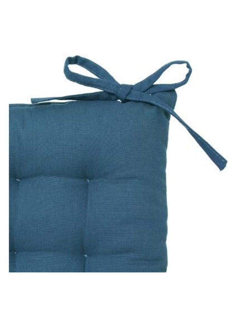 Galette de chaise & Coussin de sol - Atmosphera - Coton Bleu canard - Kiabi