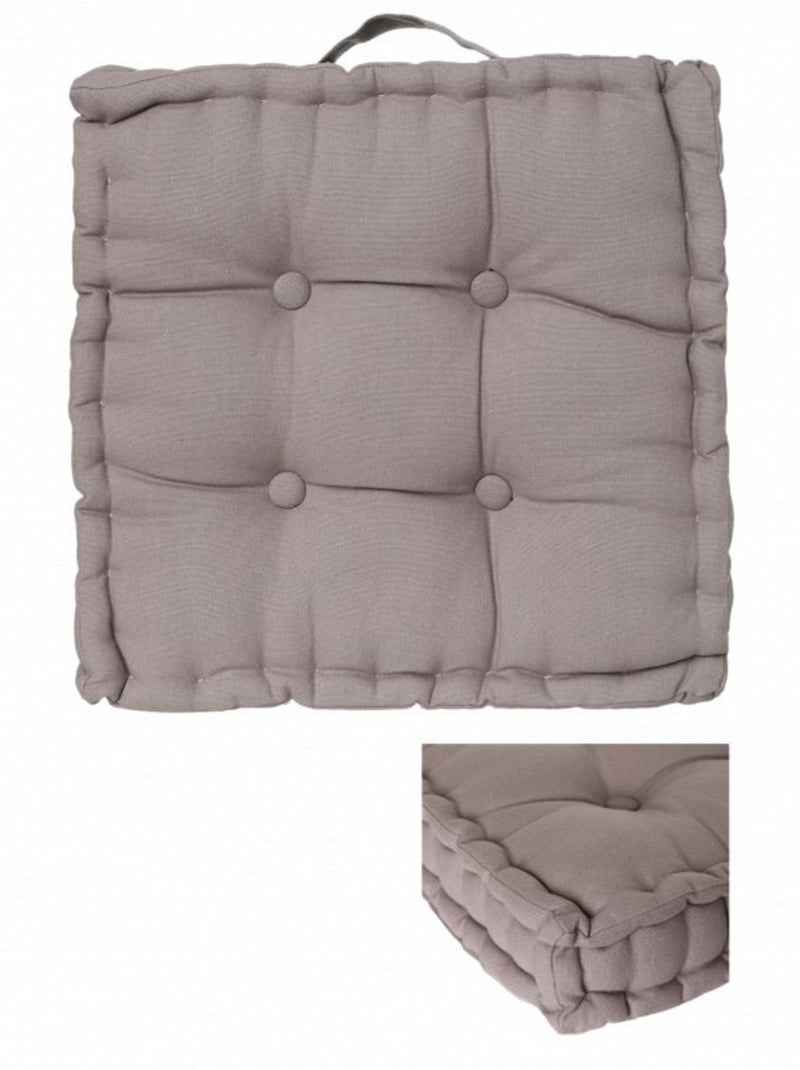 Galette de chaise & Coussin de sol - Atmosphera - Coton Gris - Kiabi