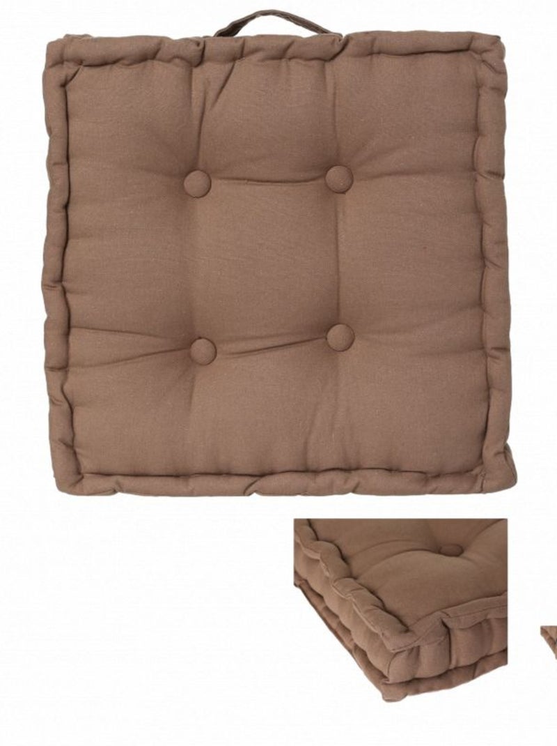 Galette de chaise & Coussin de sol - Atmosphera - Coton Gris taupe - Kiabi