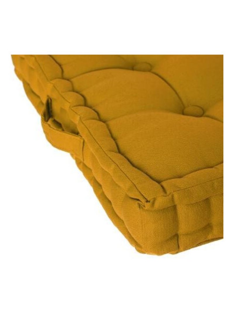 Galette de chaise & Coussin de sol - Atmosphera - Coton Jaune foncé - Kiabi