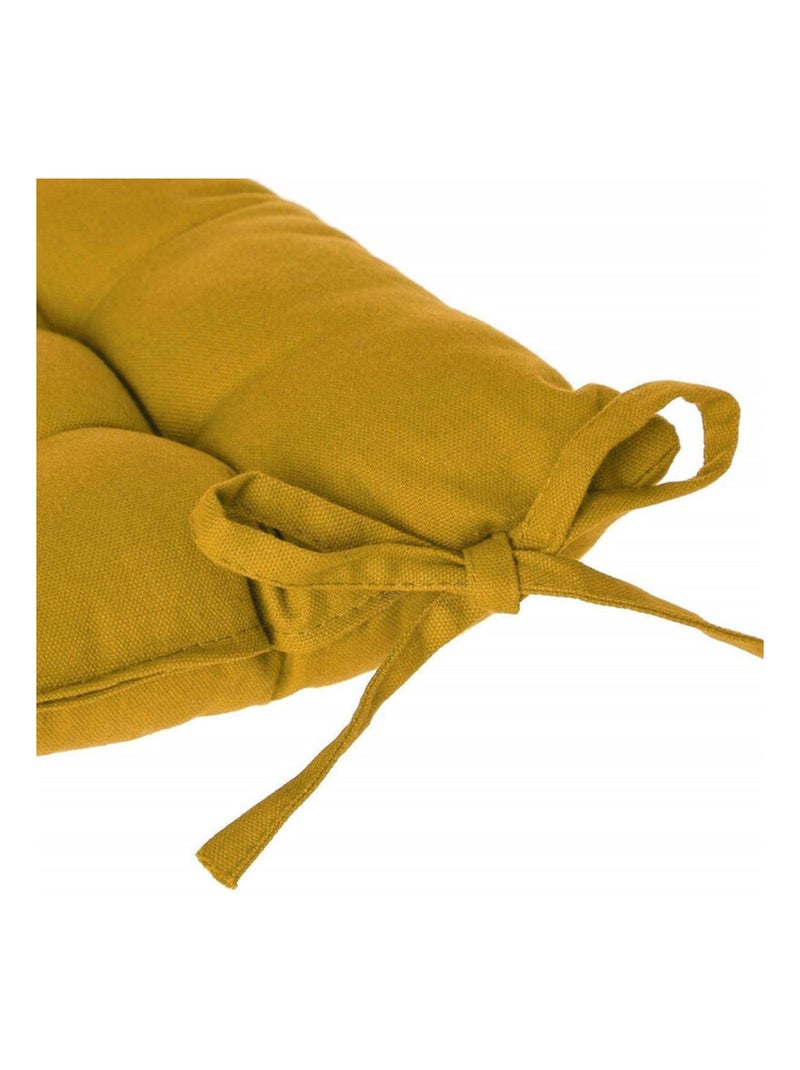 Galette de chaise & Coussin de sol - Atmosphera - Coton Jaune foncé - Kiabi