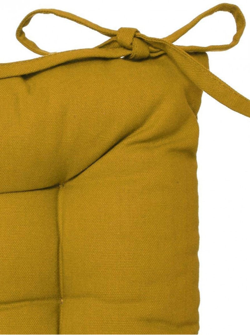 Galette de chaise & Coussin de sol - Atmosphera - Coton Jaune foncé - Kiabi