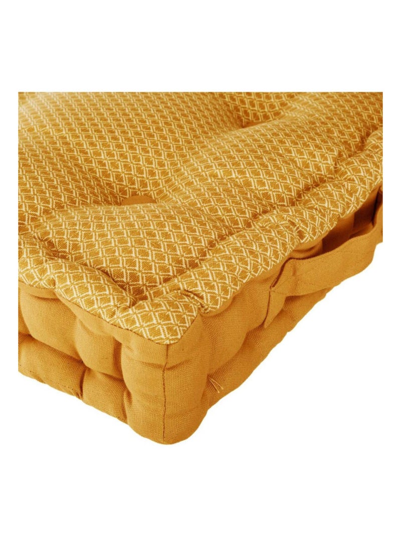Galette de chaise & Coussin de sol - Atmosphera - Coton Jaune foncé - Kiabi