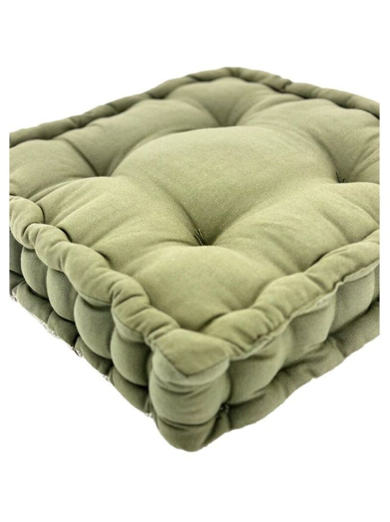 Galette de chaise & Coussin de sol - Atmosphera - Coton Kaki - Kiabi