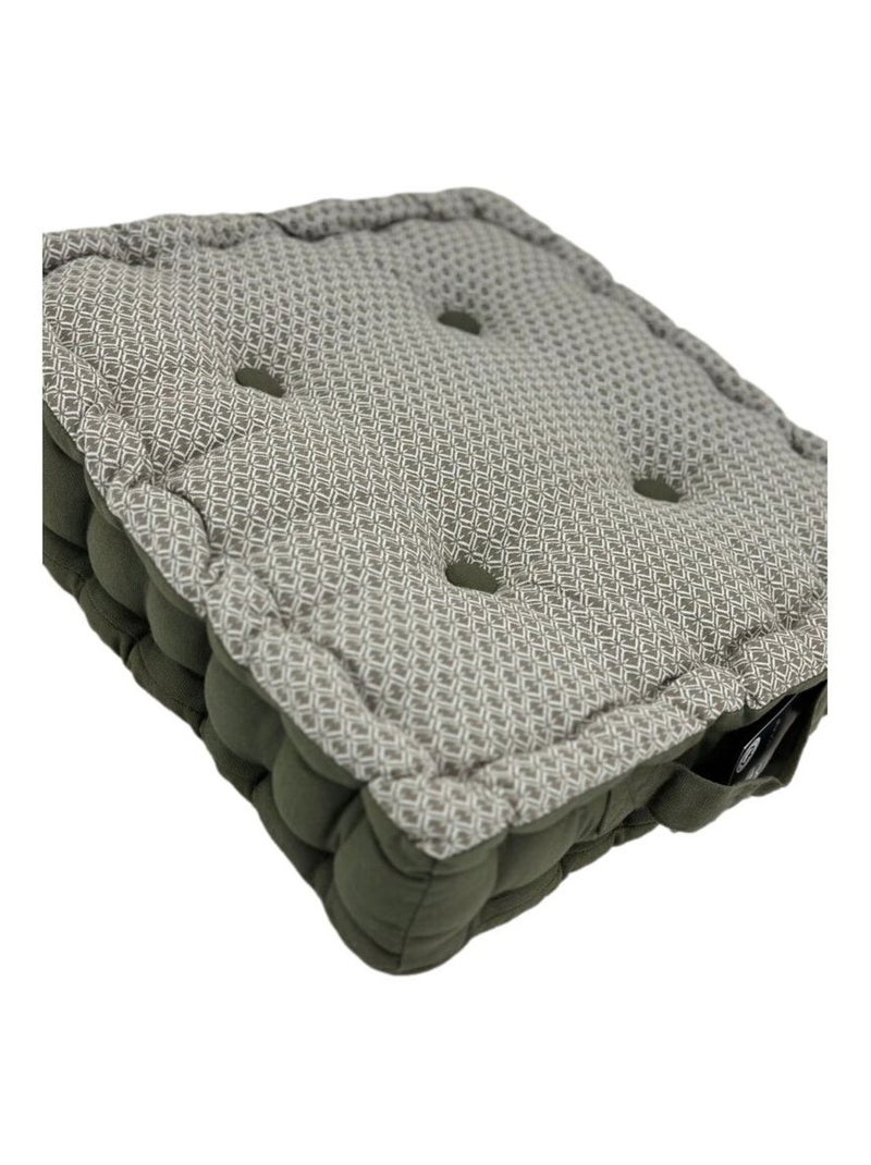 Galette de chaise & Coussin de sol - Atmosphera - Coton Kaki - Kiabi