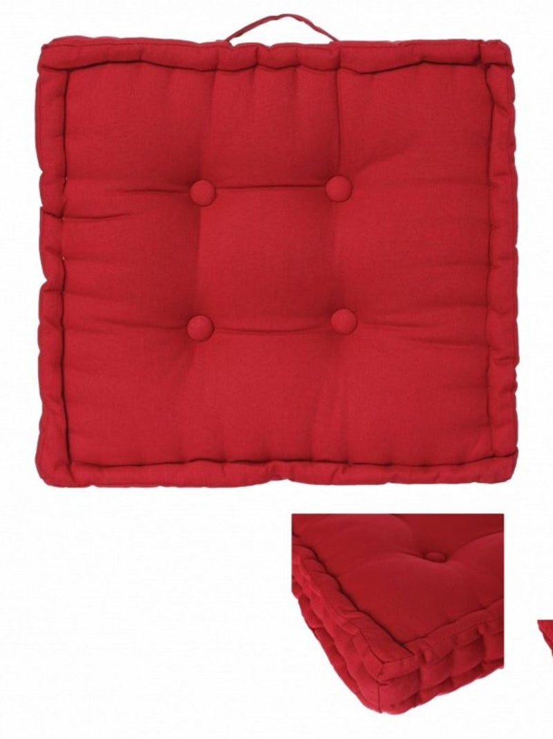 Galette de chaise & Coussin de sol - Atmosphera - Coton Rouge - Kiabi