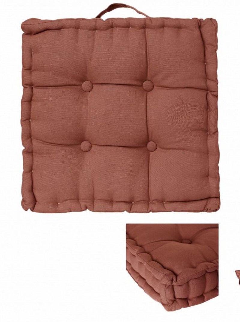 Galette de chaise & Coussin de sol - Atmosphera - Coton Terracotta - Kiabi