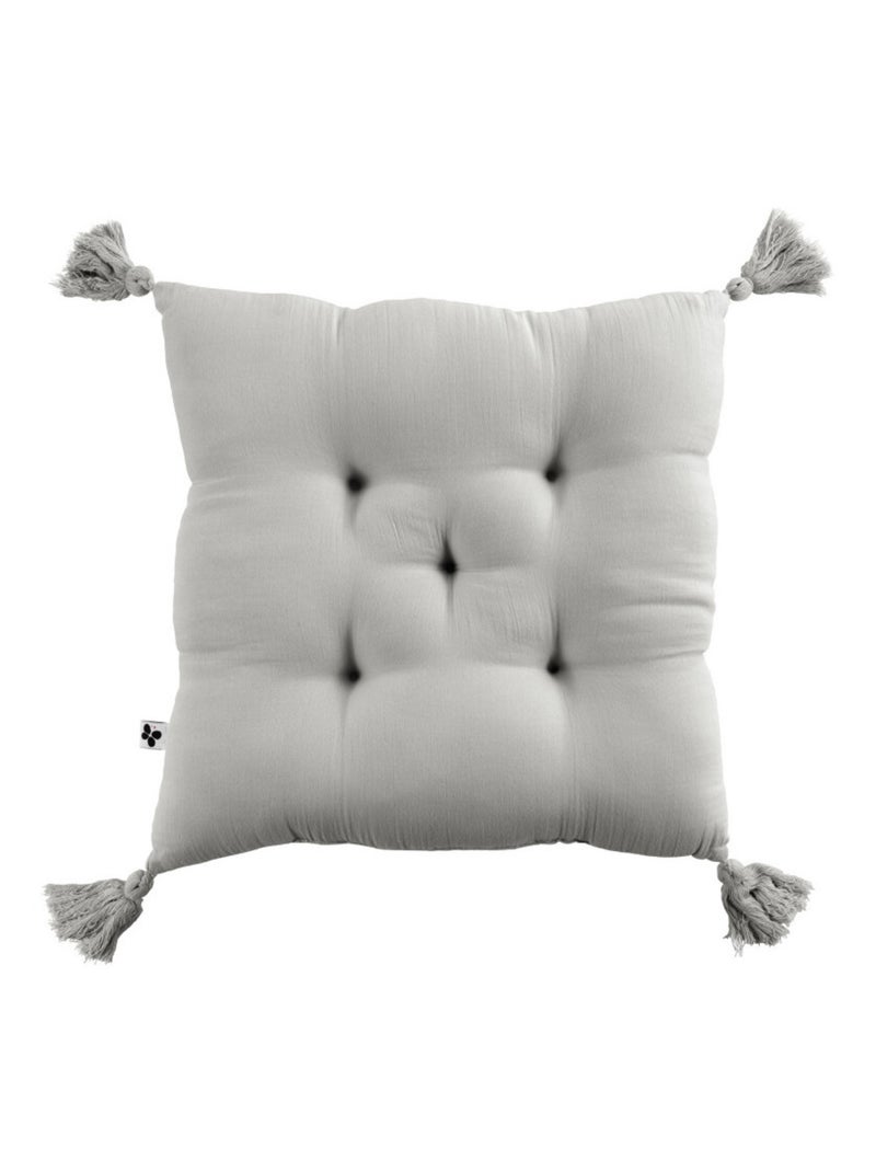 Galette de chaise & Coussin de sol - L'effet papillon - 100% gaze de coton 125 gr/m² Blanc cassé - Kiabi
