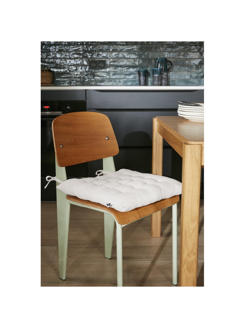Galette de chaise & Coussin de sol - L'effet papillon - 100% gaze de coton 125 gr/m² Blanc cassé - Kiabi