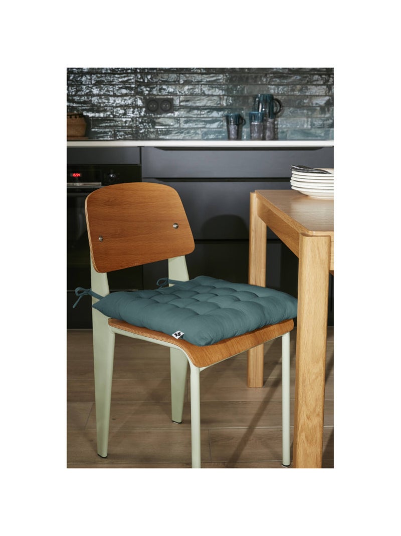 Galette de chaise & Coussin de sol - L'effet papillon - 100% gaze de coton 125 gr/m² Bleu paon - Kiabi