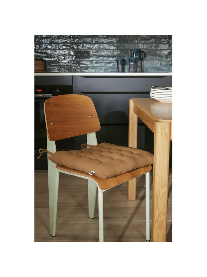 Galette de chaise & Coussin de sol - L'effet papillon - 100% gaze de coton 125 gr/m² Camel - Kiabi