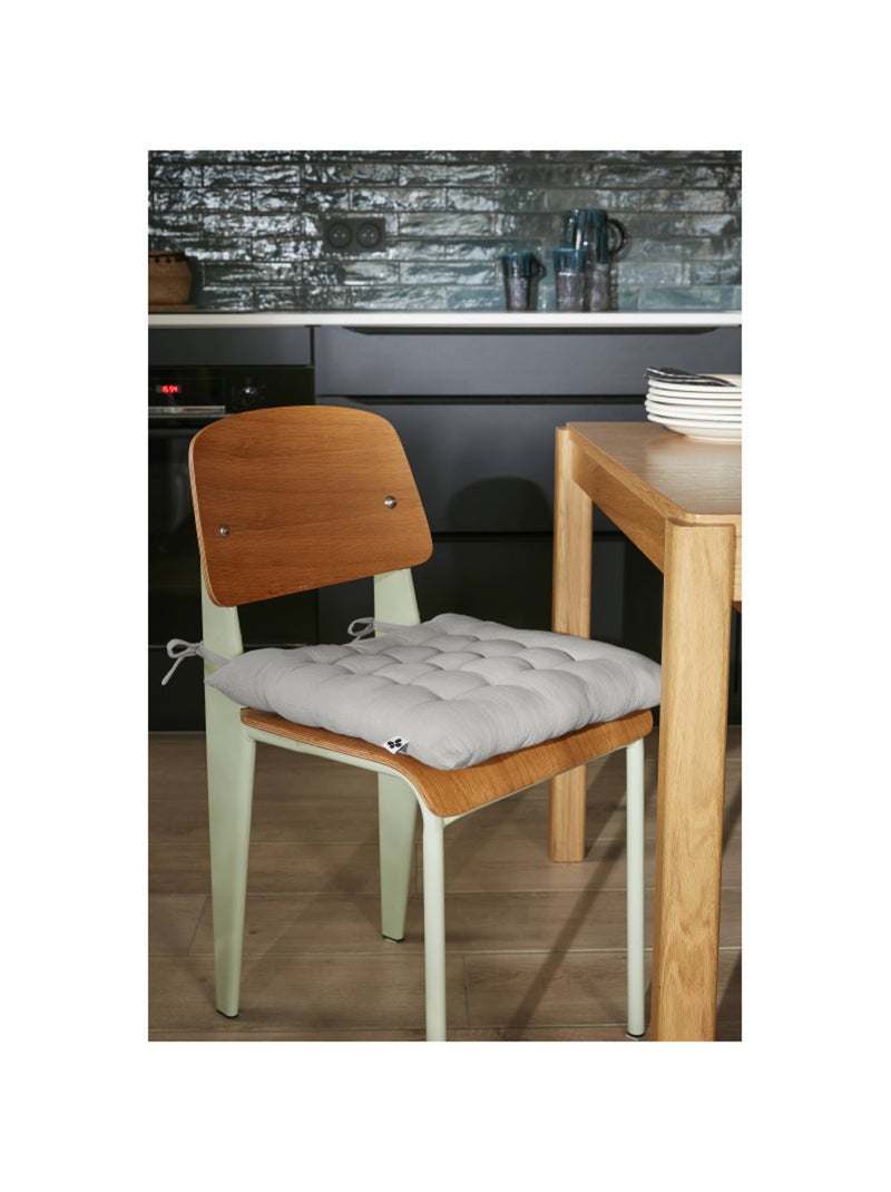 Galette de chaise & Coussin de sol - L'effet papillon - 100% gaze de coton 125 gr/m² Gris clair - Kiabi