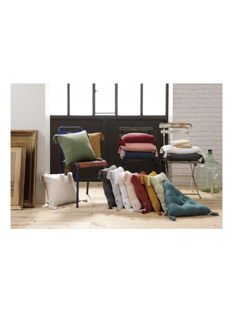 Galette de chaise & Coussin de sol - L'effet papillon - 100% gaze de coton 125 gr/m² Noir Bordeaux - Kiabi