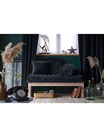 Galette de chaise & Coussin de sol - L'effet papillon - 100% Velours de coton