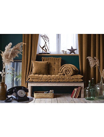 Galette de chaise & Coussin de sol - L'effet papillon - 100% Velours de coton