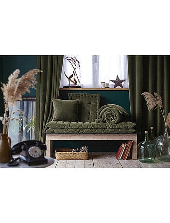 Galette de chaise & Coussin de sol - L'effet papillon - 100% Velours de coton