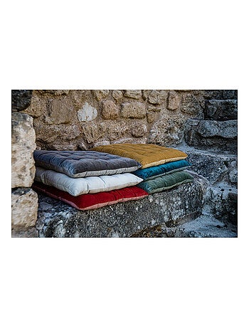 Galette de chaise & Coussin de sol - Vent du Sud - Coton