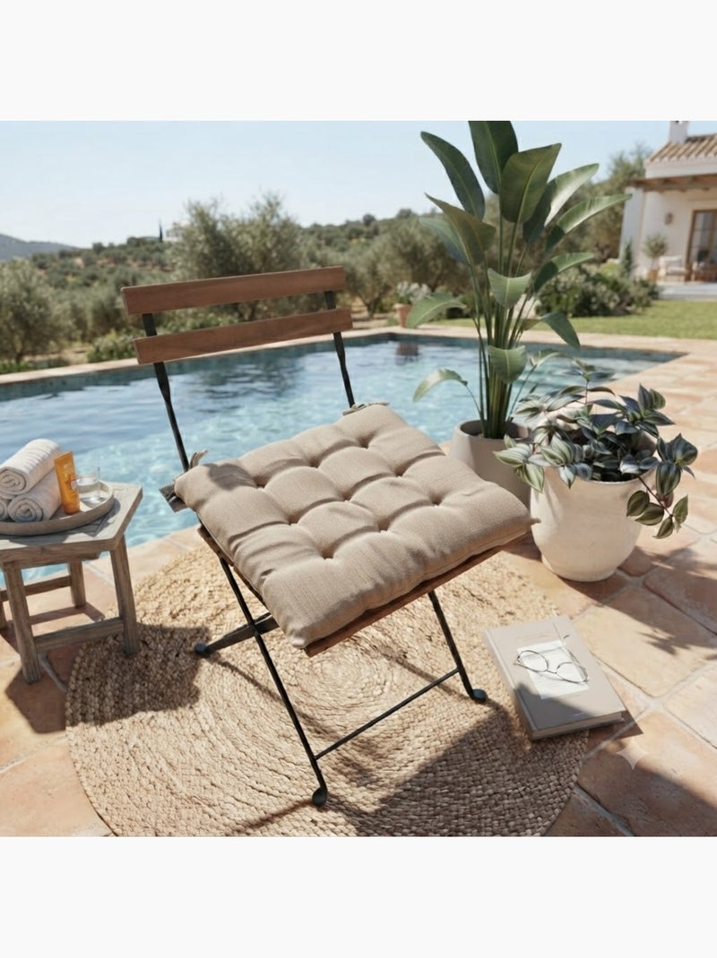 Galette de Chaise déperlante anti UV pour l'extérieur Waltz Beige - Kiabi