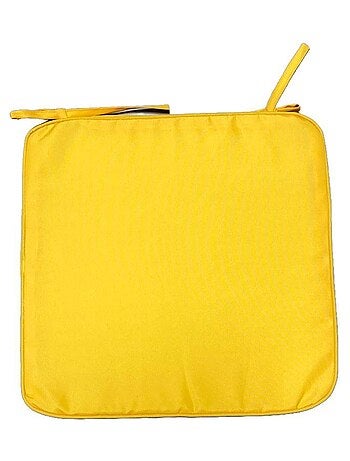 Galette de chaise déperlante avec 2 nouettes uni AMAZONIA