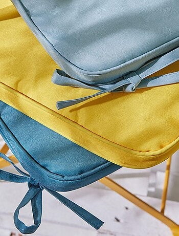 Galette de chaise déperlante avec 2 nouettes uni AMAZONIA