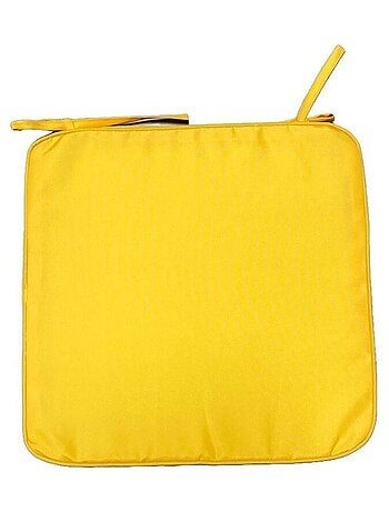 Galette de chaise déperlante avec 2 nouettes uni AMAZONIA