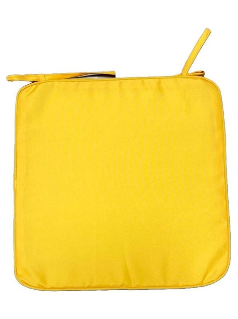 Galette de chaise déperlante avec 2 nouettes uni AMAZONIA Jaune - Kiabi