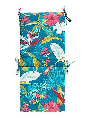 Galette de chaise déperlante avec dossier imprimée PARADISE