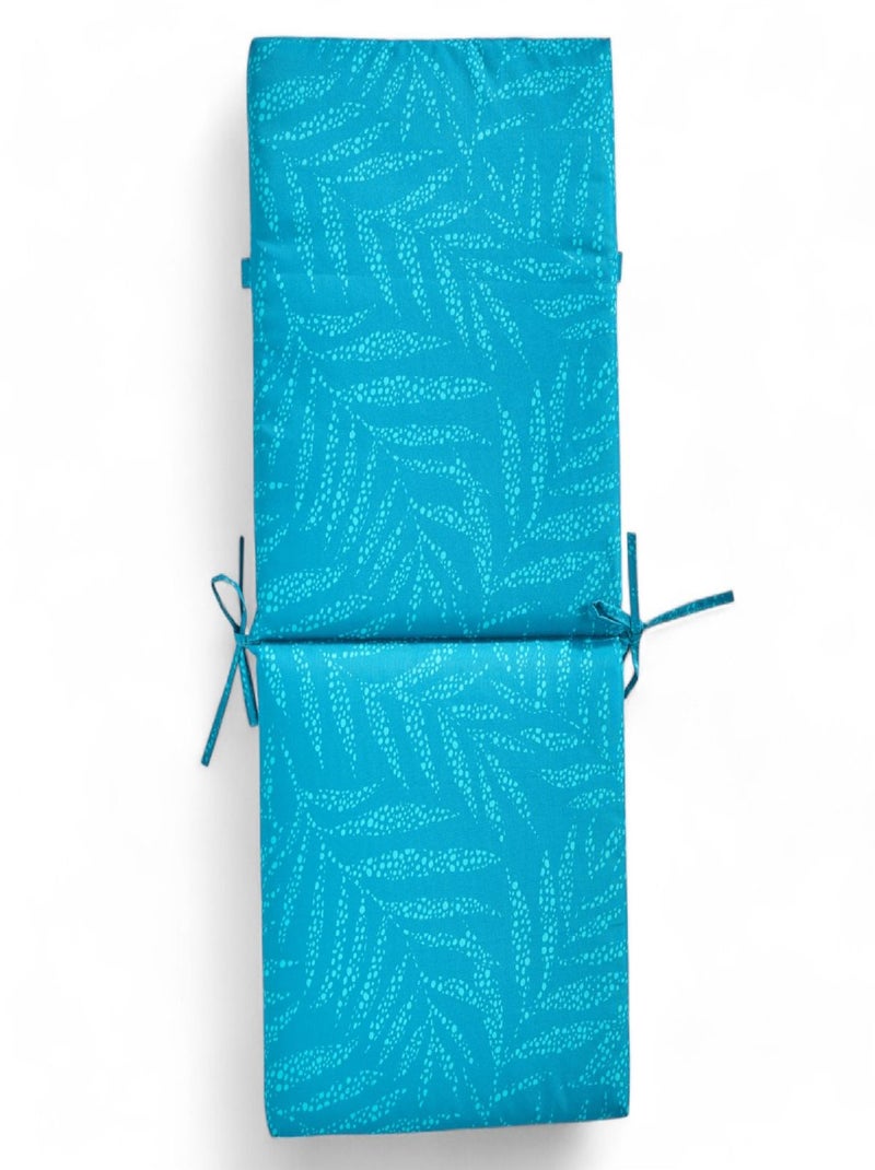 Galette de chaise déperlante avec dossier imprimée PARADISE Bleu turquoise - Kiabi